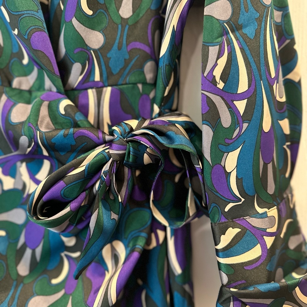 MANGO Abstract Print Wrap Mini Dress - Picture 7 of 8